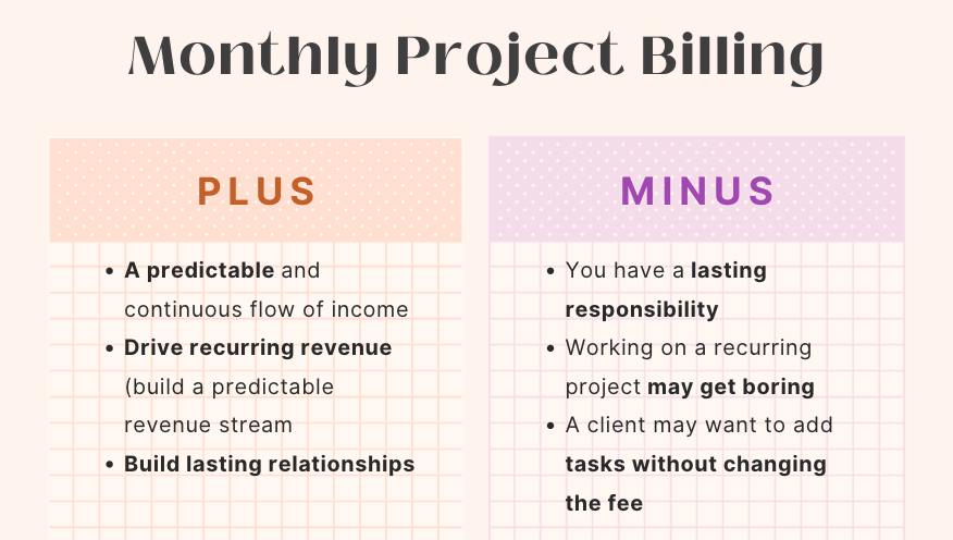 The pros and cons of monthly project billing